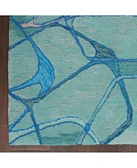 Nourison Home Symmetry SMM05 Aqua 3'9" x 5'9" Area Rug