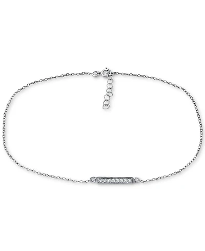 Giani Bernini Cubic Zirconia Bar Ankle Bracelet, Created for Macy's