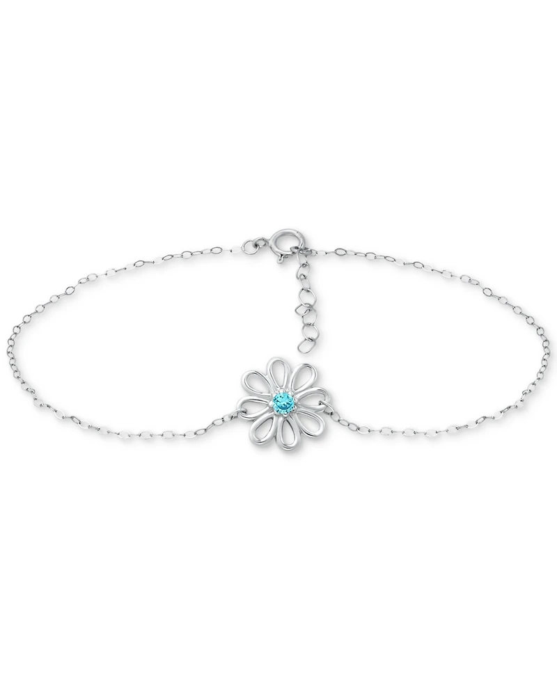 Giani Bernini Cubic Zirconia Ankle Bracelet Sterling Silver (Also Lab-Created Pink Sapphire), Created for Macy's