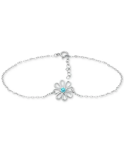 Giani Bernini Cubic Zirconia Ankle Bracelet Sterling Silver (Also Lab-Created Pink Sapphire), Created for Macy's