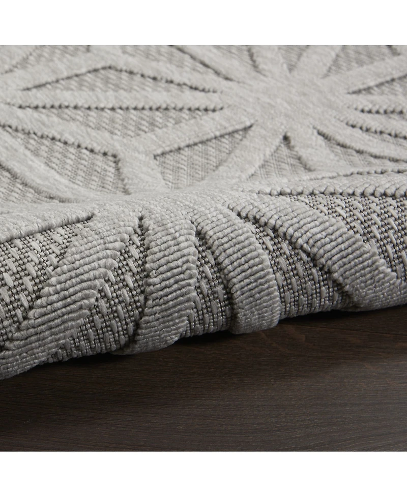 Nourison Home Cozumel CZM01 Silver 5'3" x 7'3" Outdoor Area Rug