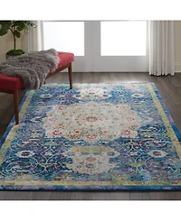 Nourison Home Ankara Global ANR03 Blue 4' x 6' Area Rug
