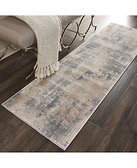 Nourison Home Rustic Textures RUS05 Beige and Gray 2'2" x 7'6" Runner Rug