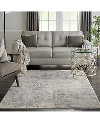 Nourison Home Rustic Textures RUS07 Gray and Beige 5'3" x 7'3" Area Rug