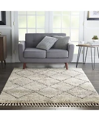 Nourison Home Oslo Shag Osl01 Ivory Gray Rug