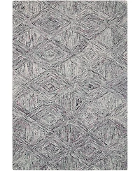 Nourison Home Interlock LNK01 Gray 3'9" x 5'9" Area Rug