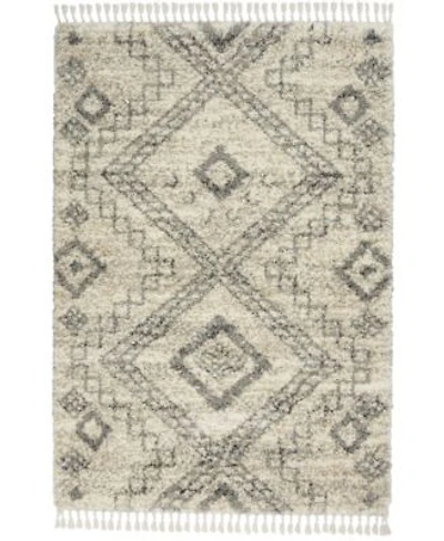 Nourison Home Oslo Shag Osl02 Ivory Gray Rug
