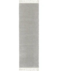 Nourison Home Serenity Shag SRS04 Silver 2'2" x 8'1" Runner Rug