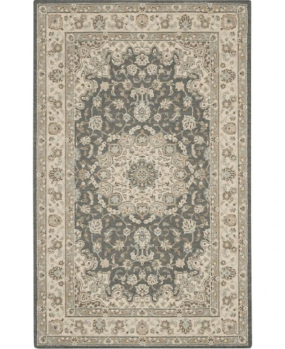 Nourison Home Living Treasures LI15 Gray and Ivory 3'6" x 5'6" Area Rug