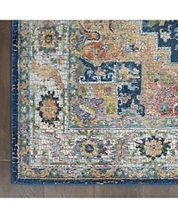 Nourison Home Ankara Global ANR11 Blue and Multi 4' x 6' Area Rug