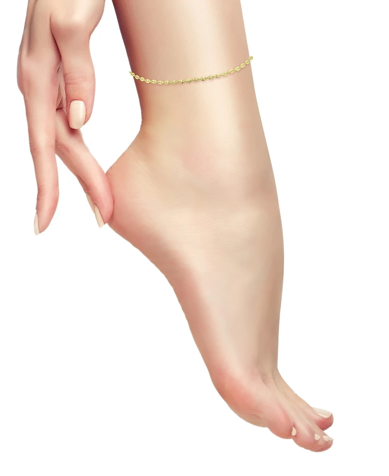 Giani Bernini Mariner Link Ankle Bracelet Sterling Silver and 18k Gold Over Silver, Created for Macy's