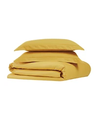 Brooklyn Loom Solid Cotton Percale -Pc. Duvet Cover Set