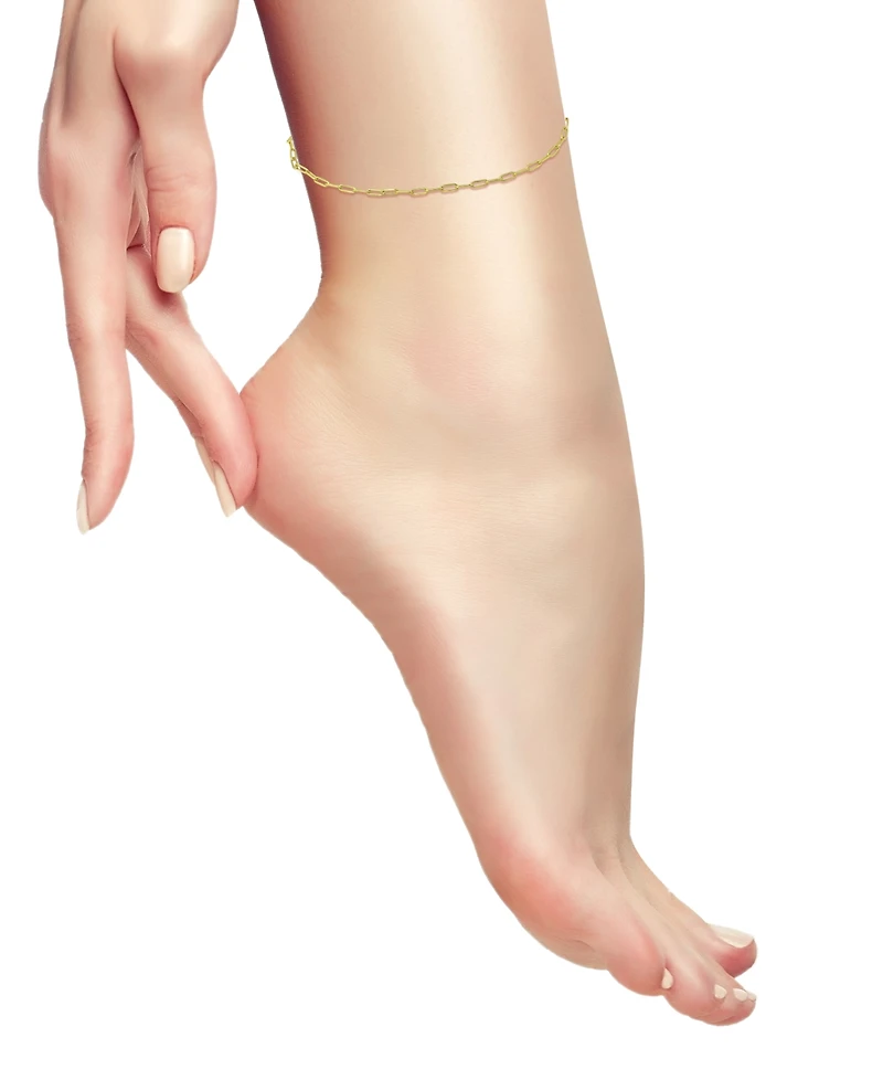 Giani Bernini Paperclip Link Ankle Bracelet Sterling Silver and 18k Over Silver, Created for Macy's