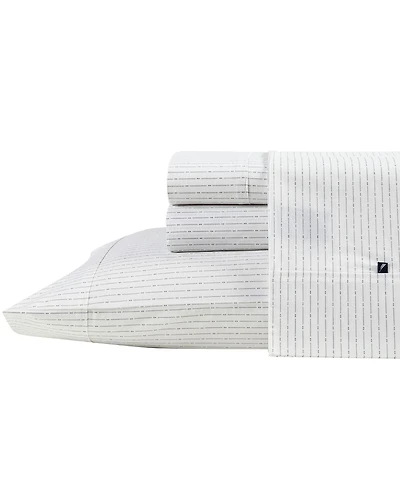 Nautica Buoy Line Cotton Percale 4-Piece Sheet Set, King