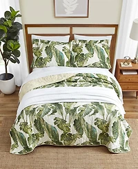 Tommy Bahama Home Fiesta Palms Cotton Reversible 3 Piece Quilt Set