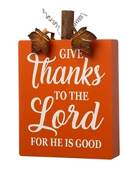 Glitzhome Fall Wooden Pumpkin Table Decor, Pack of 3