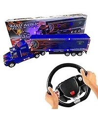 Mag-Genius Extra Large Rc Tractor Trailer with Steering Wheel Remote Toy