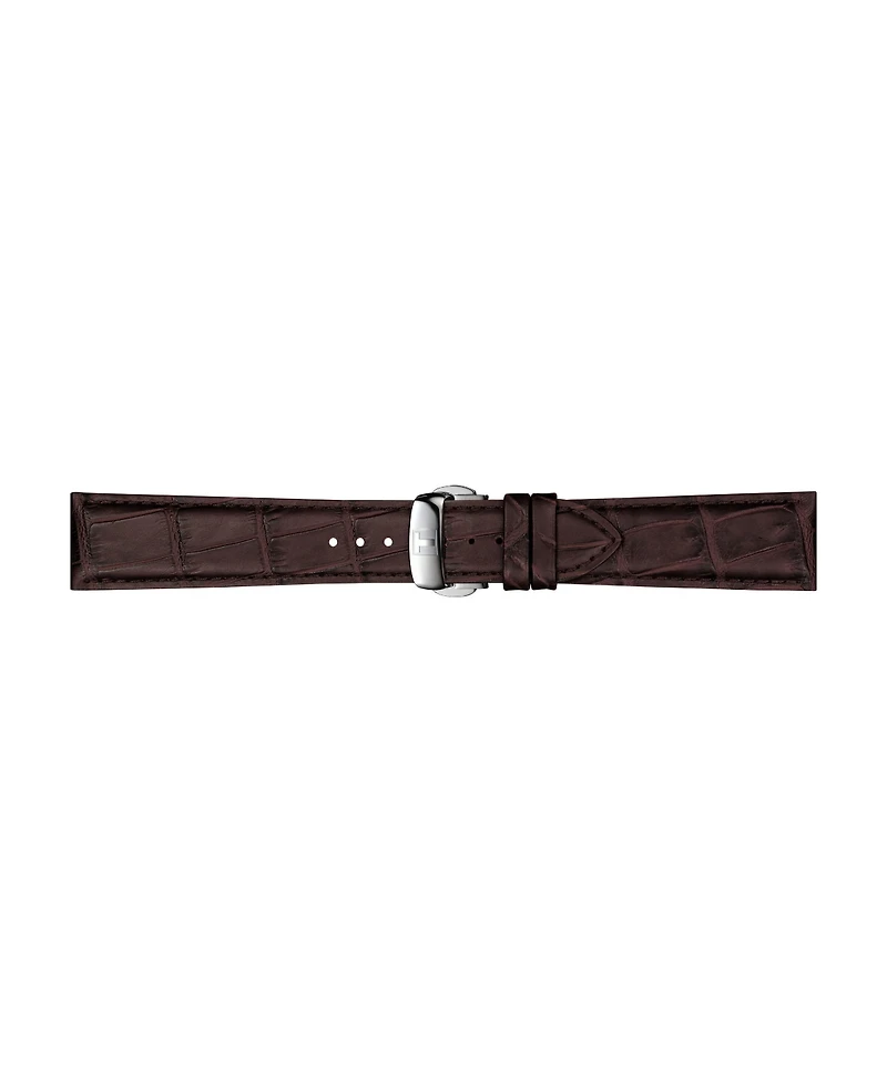 Tissot Men's Swiss Automatic Powermatic 80 Silicium Brown Leather Strap Watch 40mm