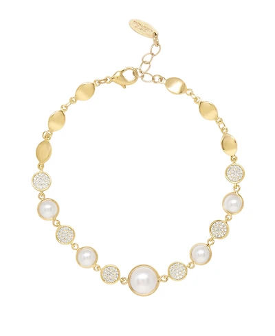 Ettika 18K Gold Imitation Pearl Globe Trotter Women's Anklet