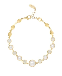 Ettika 18K Gold Imitation Pearl Globe Trotter Women's Anklet