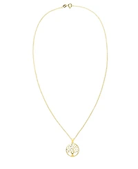 Macy's Diamond Accent Gold-plated Tree of Life Pendant Necklace