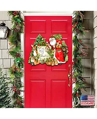 Designocracy by Susan Winget Woodland Playing Santa Wall and Door Decor