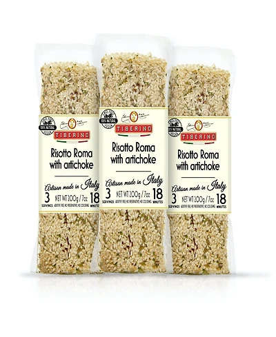 Tiberino One Pot Dish - Risotto Carnaroli with Artchoke Hearts - 7oz 200 Grams, Pack of 3