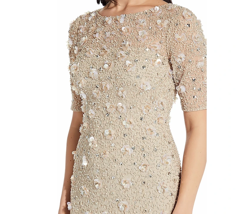 Adrianna Papell Beaded Floral Sheath Dress