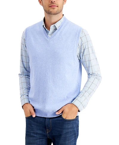 Club Room Men's Solid V-Neck Sweater Vest, Created for Macy's
