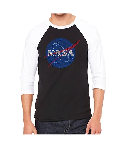 La Pop Art Nasa Men's Raglan Word T-shirt