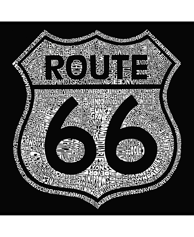 La Pop Art Route 66 Men's Raglan Word T-shirt