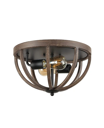 Jonathan Y Darlene 2-Light Rustic Farmhouse Led Flush Mount