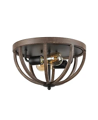 Jonathan Y Darlene 2-Light Rustic Farmhouse Led Flush Mount