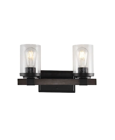 Jonathan Y Bungalow Iron/Seeded Glass Rustic Farmhouse Led Vanity Light