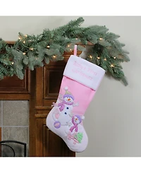 Northlight Light Baby's First Christmas Velveteen Snowmen Christmas Stocking