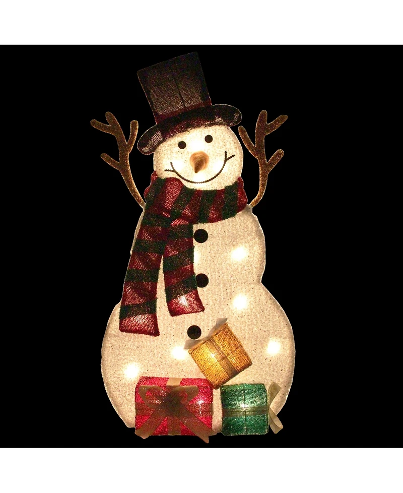 Northlight Lighted Snowman with Gis Outdoor Christmas Decoration