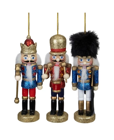 Northlight Glittery Assorted Classic Nutcracker Ornaments, Set of 3