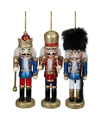 Northlight Glittery Assorted Classic Nutcracker Ornaments, Set of 3