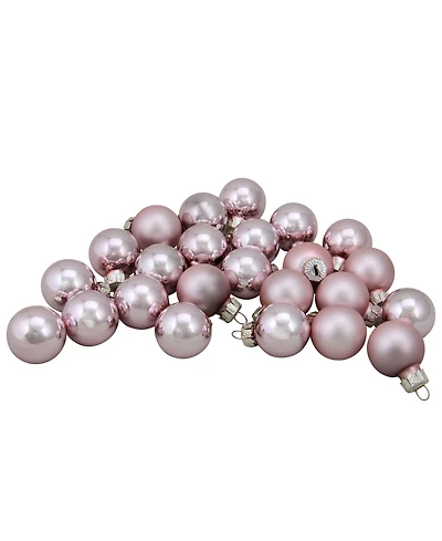 Northlight 24 Count 2-Finish Glass Christmas Ball Ornaments