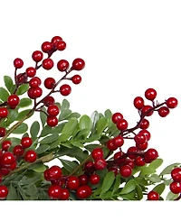 Northlight Berries and Two Tone Leaves Artificial Christmas Wreath-Unlit
