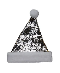 Northlight Reversible Sequined Christmas Santa Hat with Faux Fur Cuff