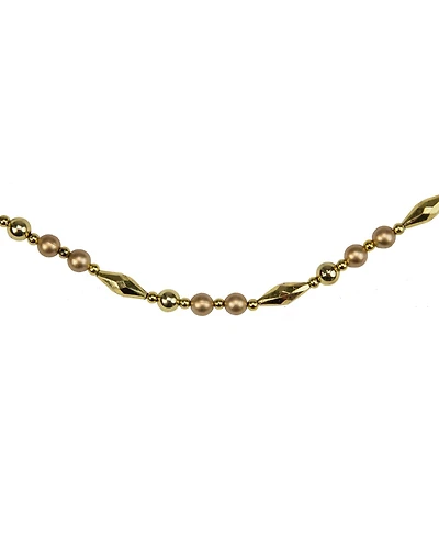 Northlight Shiny and Matte Gold Tone Beaded Christmas Garland