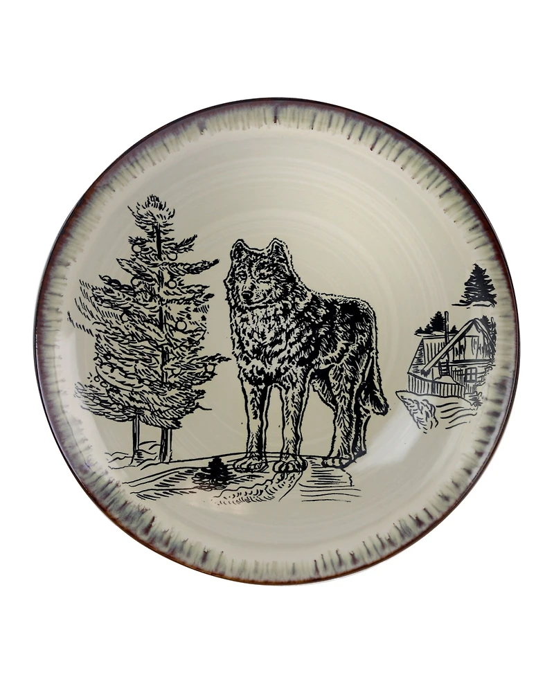 Elama Majestic Wolf 16 Pc. Dinnerware Set, Service for 4