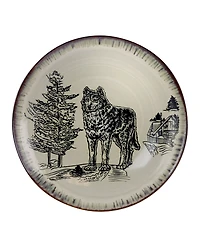 Elama Majestic Wolf 16 Pc. Dinnerware Set, Service for 4