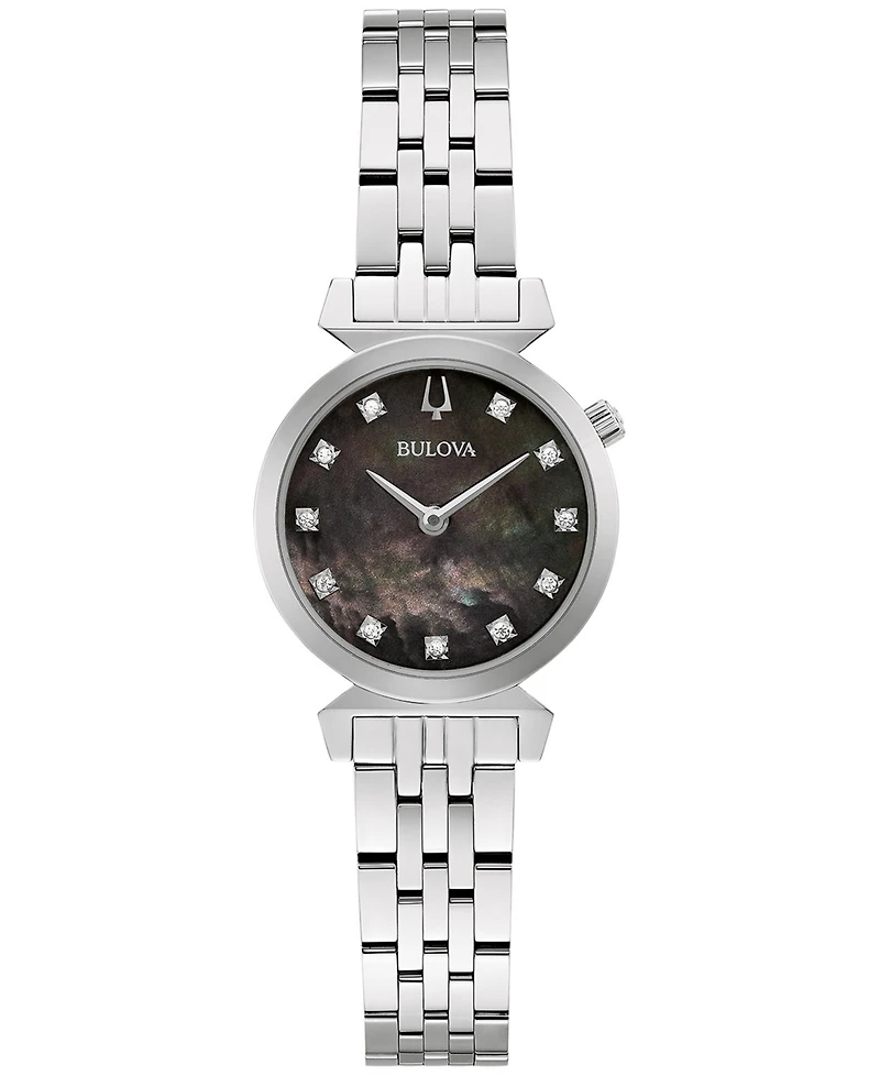 Bulova Women's Classic Regatta Diamond-Accent Stainless Steel Bracelet Watch 24mm