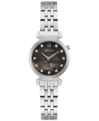 Bulova Women's Classic Regatta Diamond-Accent Stainless Steel Bracelet Watch 24mm