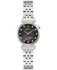 Bulova Women's Classic Regatta Diamond-Accent Stainless Steel Bracelet Watch 24mm