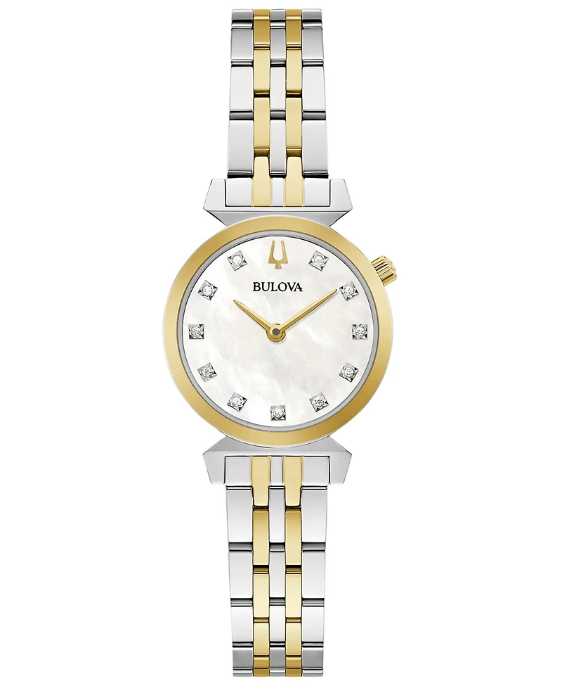 Bulova Women's Classic Regatta Diamond-Accent Two-Tone Stainless Steel Bracelet Watch 24mm