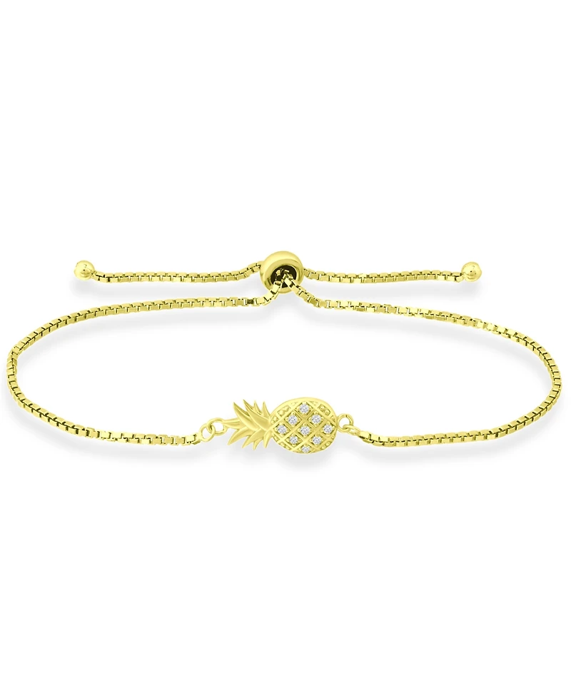 Giani Bernini Cubic Zirconia Pineapple Bolo Bracelet in 18k Gold-Plated Sterling Silver, Created for Macy's