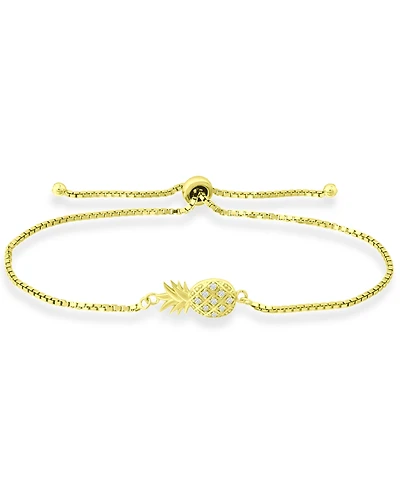 Giani Bernini Cubic Zirconia Pineapple Bolo Bracelet in 18k Gold-Plated Sterling Silver, Created for Macy's